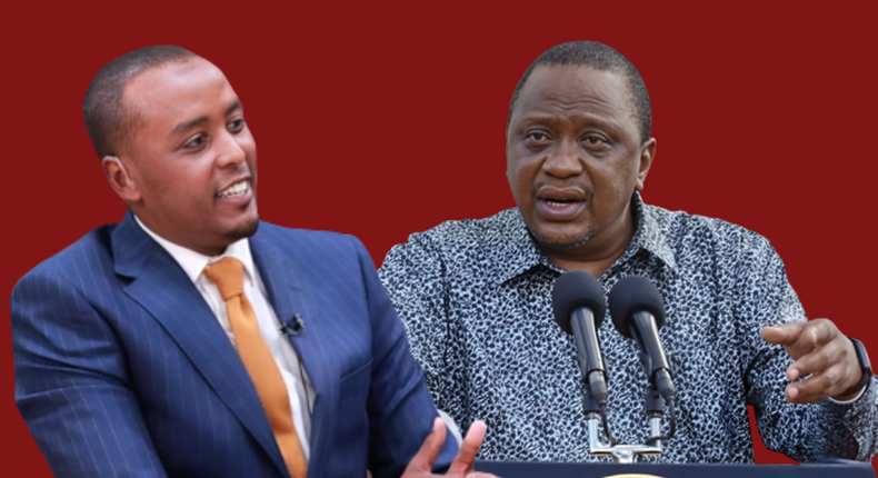 From right: Former President Uhuru Kenyatta & State House Spokesperson Hussein Mohamed