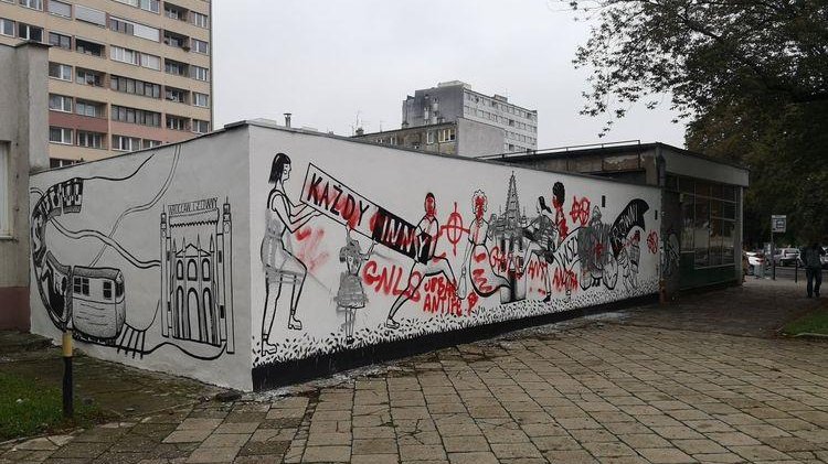 Zniszczony mural