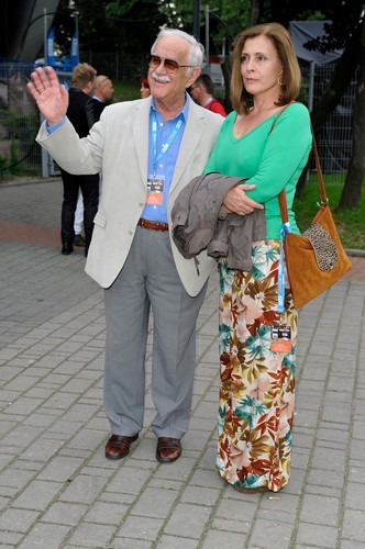 Jan Pietrzak z żoną Katrzyną na festiwalu w Opolu