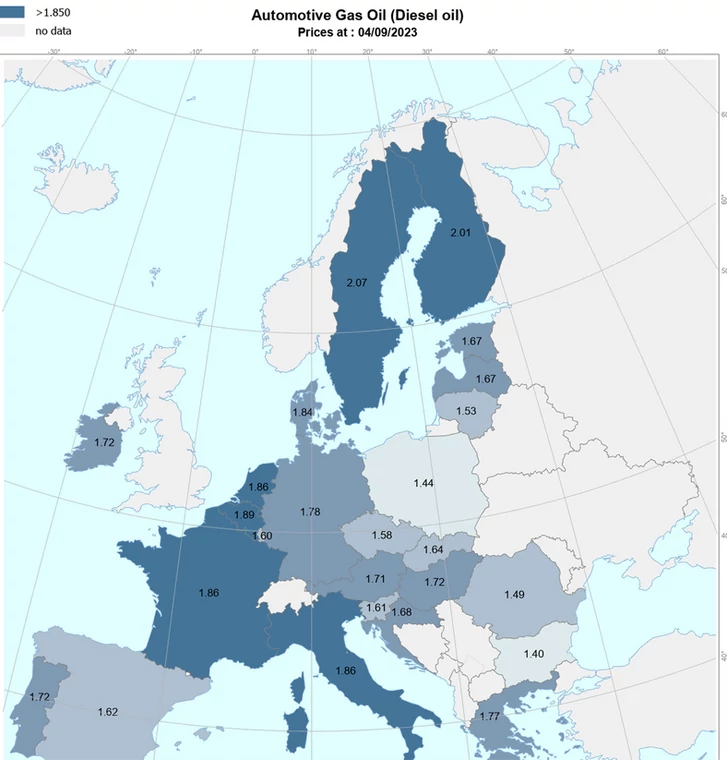 Ceny oleju napędowego w krajach EU – Tygodniowy Biuletyn Paliwowy Komisji Europejskiej