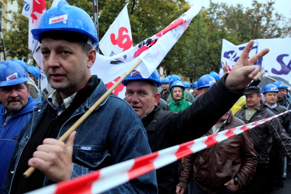 WARSZAWA SOLIDARNOŚĆ PROTEST PRZECIWKO CIĘCIOM BUDŻETOWYM