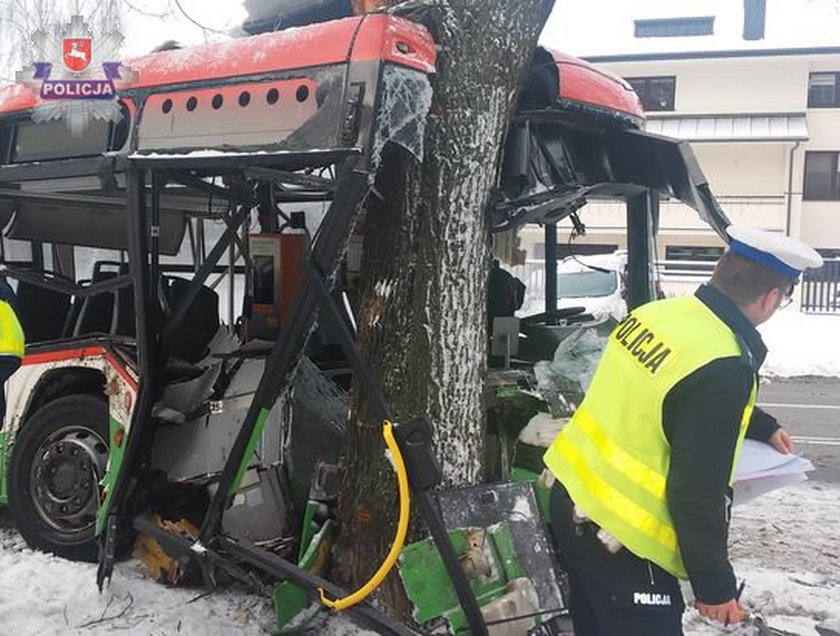 Wypadek autobusu w Lublinie