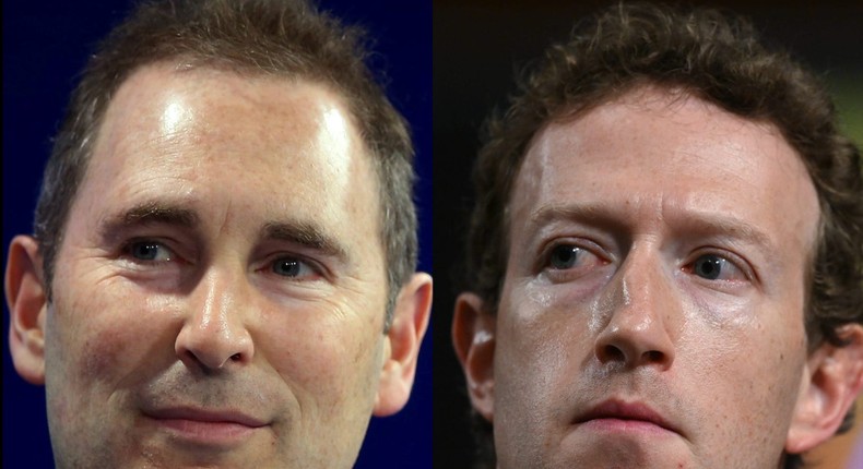 Amazon CEO Andy Jassy and Meta CEO Mark ZuckerbergGetty