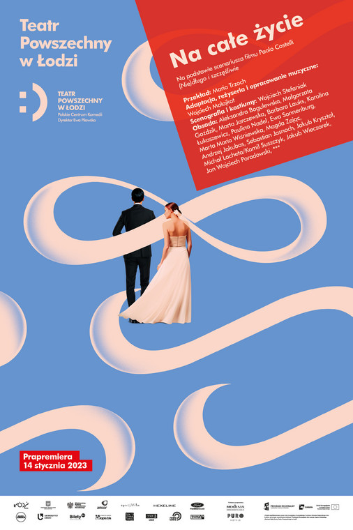 "Na całe życie": plakat spektaklu w reżyserii Wojciecha Malajkata 