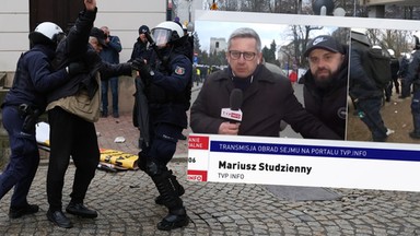 Były pracownik TVP zakłócał relację z protestów. Zasłynął pytaniem do Donalda Tuska