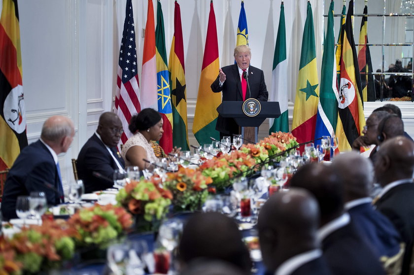 US President Donald Trump lunch with US and African leaders