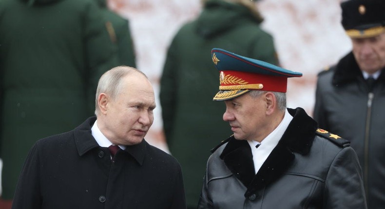 Russian President Vladimir Putin to Russian Defense Minister Sergei Shoigu.Getty Images