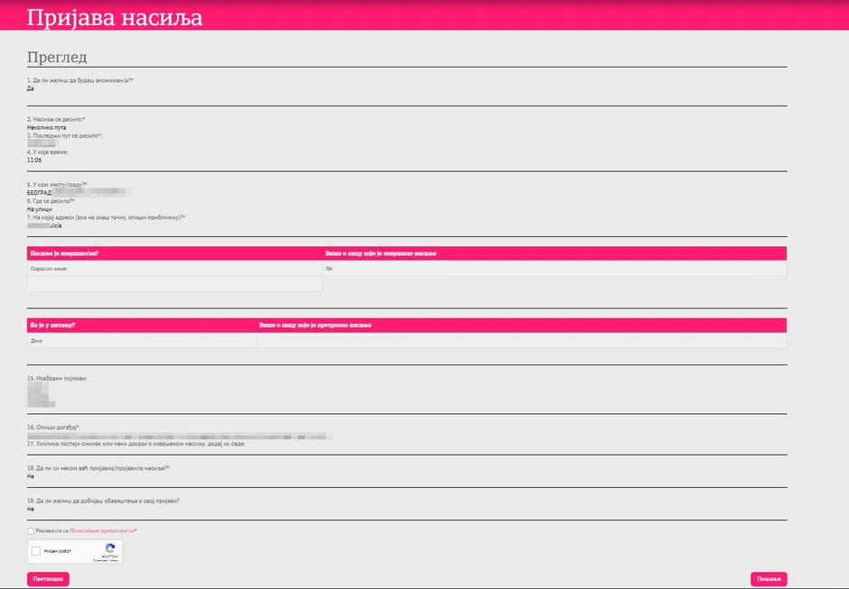 Uputstva za prijavu nasilja