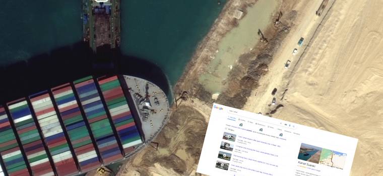 Google świętuje odblokowanie Kanału Sueskiego. Do wyszukiwarki dodano nowy easter egg