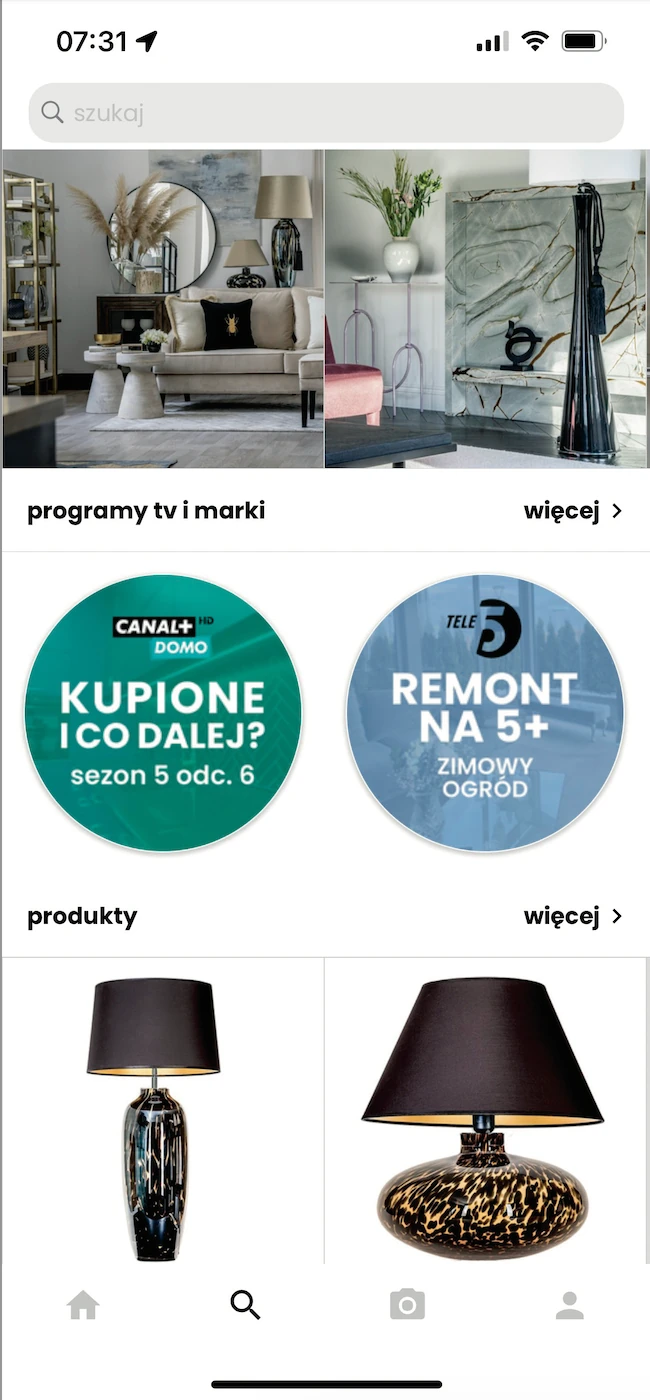 Najczęściej użytkownicy Insbuy wyszukują przez tę aplikację lampy. Te najpopularniejsze bywają poszukiwane nawet przez kilka tysięcy osób.