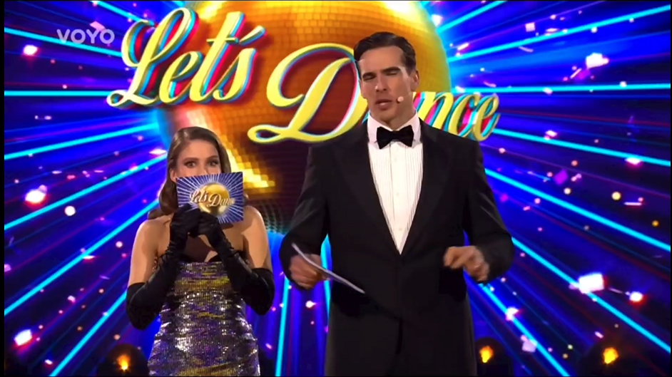 Moderátori Jana Kovalčiková a Adam Bardy v tanečnej šou Let's Dance.