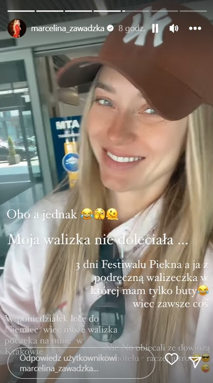 Marcelina Zawadzka na InstaStories