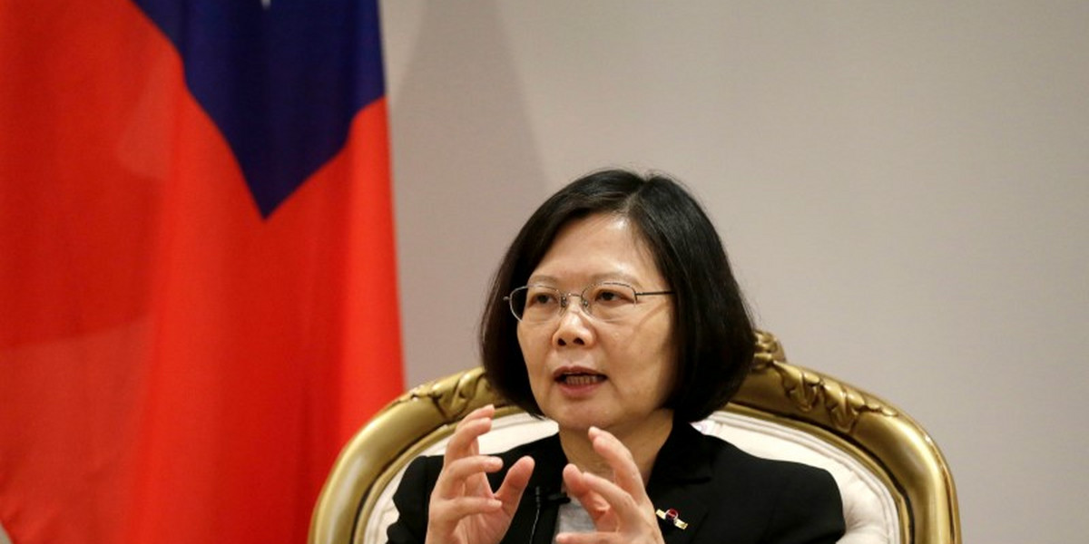 Taiwan's President Tsai Ing-wen speaks during an interview in Luque