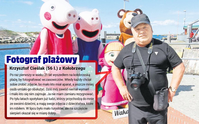 Krzysztof Cieślak (56 l.) z Kołobrzegu. Fotograf plażowy