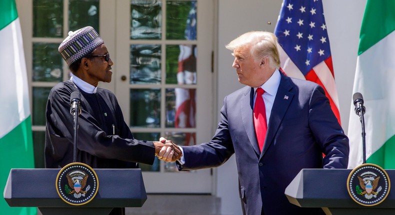 President Muhammadu Buhari (L) and President Donald Trump (R) (Premium Times)