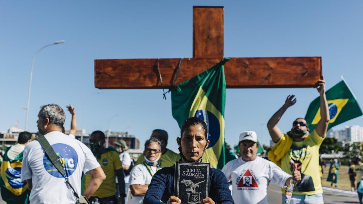 Demonstracja poparcia dla prezydenta Jaira Bolsonaro w stolicy kraju Brasílii, 21 czerwca 2020 r.