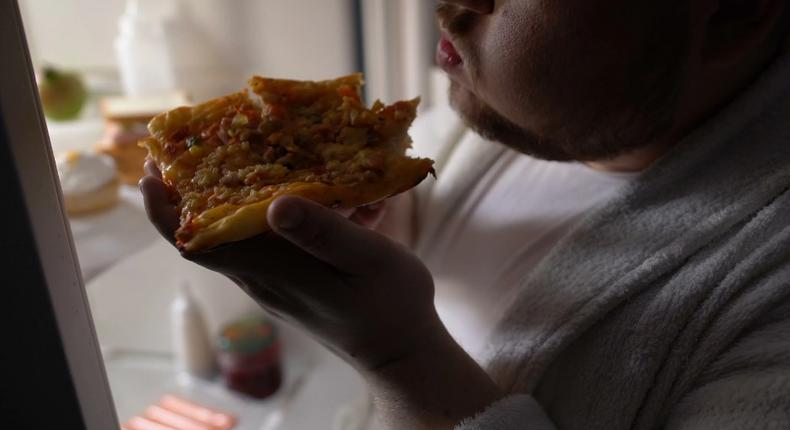 Eating from the fridge