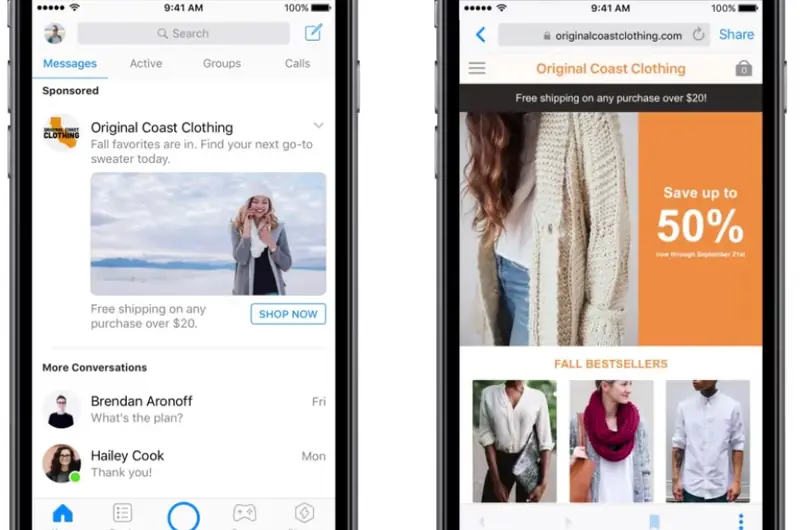 Tak będą wyglądały reklamy w Messengerze