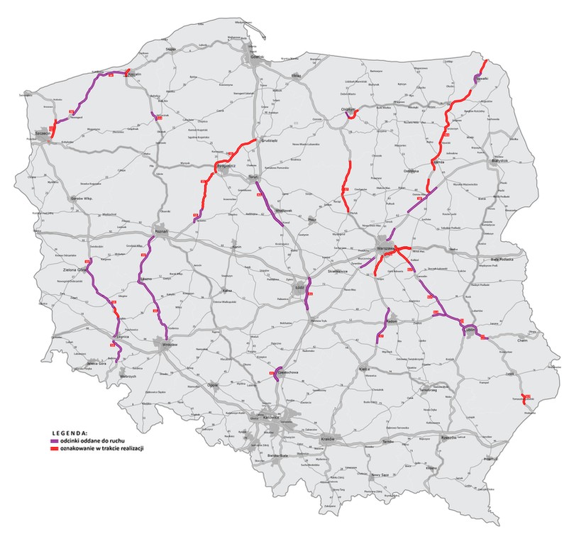 Nowe oznakowanie na 46 odcinkach dróg ekspresowych