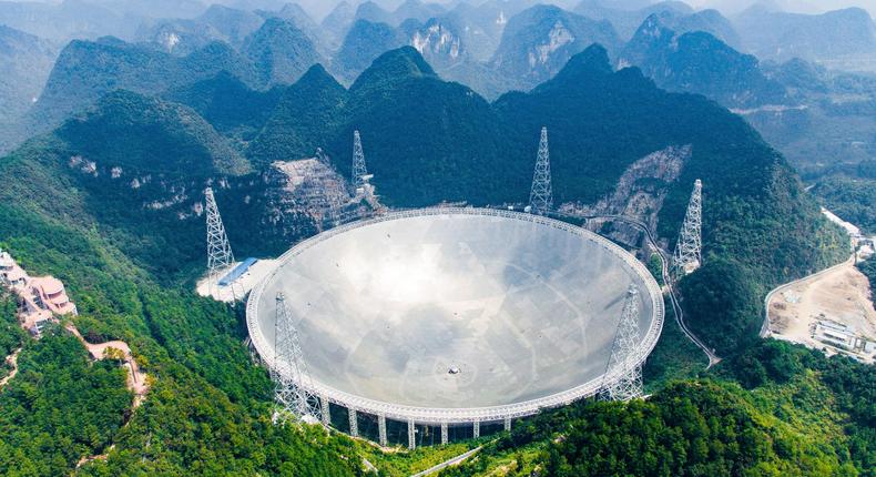 China's 500-meter Aperture Spherical Radio Telescope (FAST).