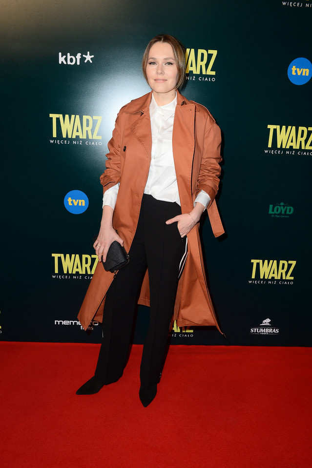 Magdalena Lamparska na premierze filmu "Twarz"