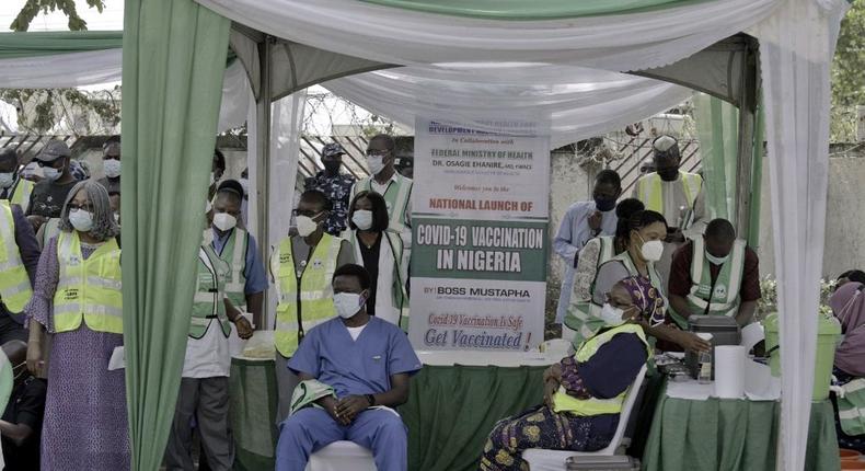 Dr Cyprian Ngong is the first recipient of COVID-19 vaccine in Nigeria [NPHCDA]