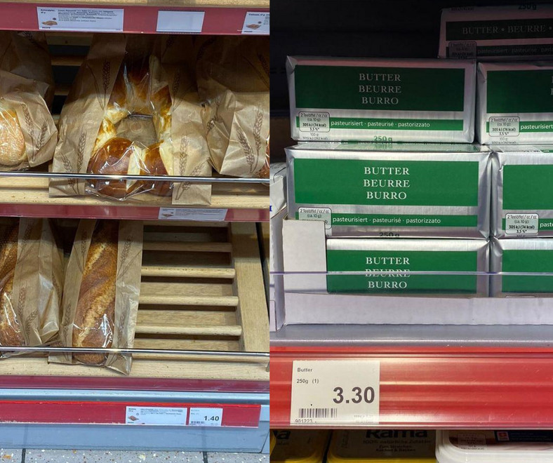 Cena chleba i masła