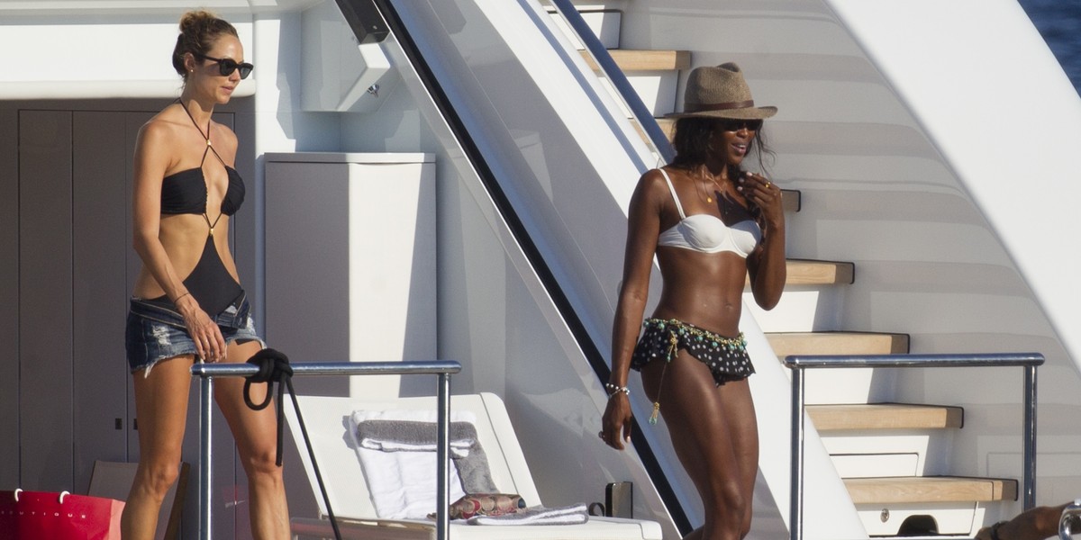 Naomi Campbell i Stacy Kleiber na jachcie