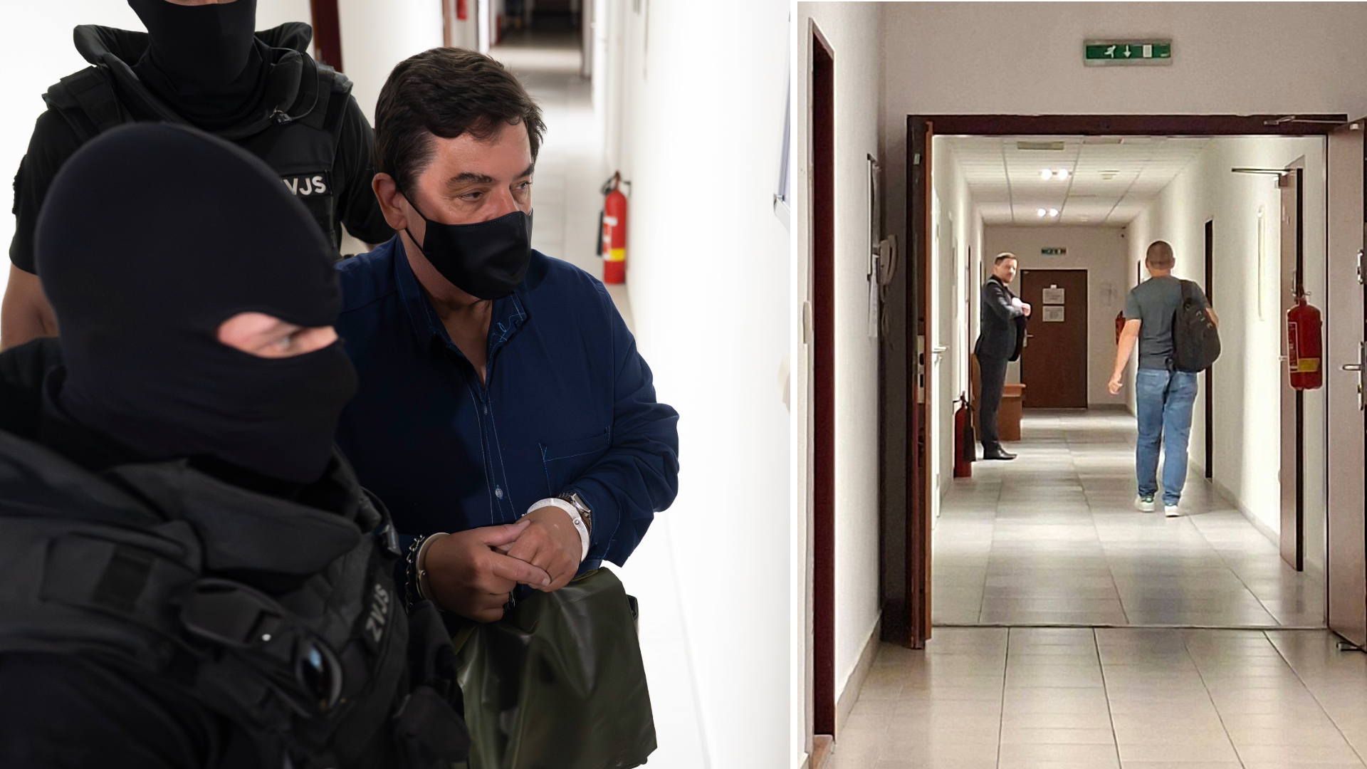Marian Kočner a Peter Tóth na chodbe Špecialzovaného trestného súdu