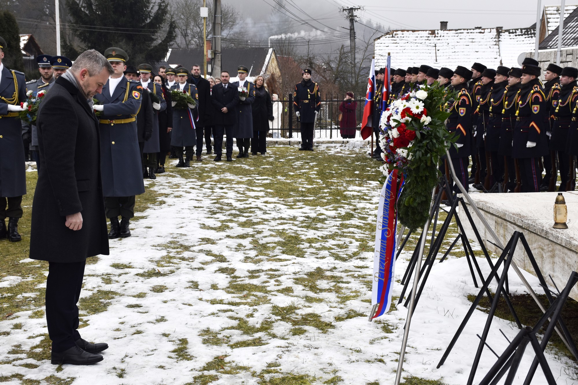 Prezident Peter Pellegrini počas pietneho spomienkového zhromaždenie pri príležitosti 80. výročia Krvavej nedele. 