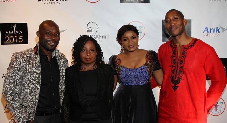 Jimmy Jean-Louis, Peace Anyiam-Osigwe, Omotala Jalade and Dayo Ogunyemi at the AMAA Nominations Night in LA