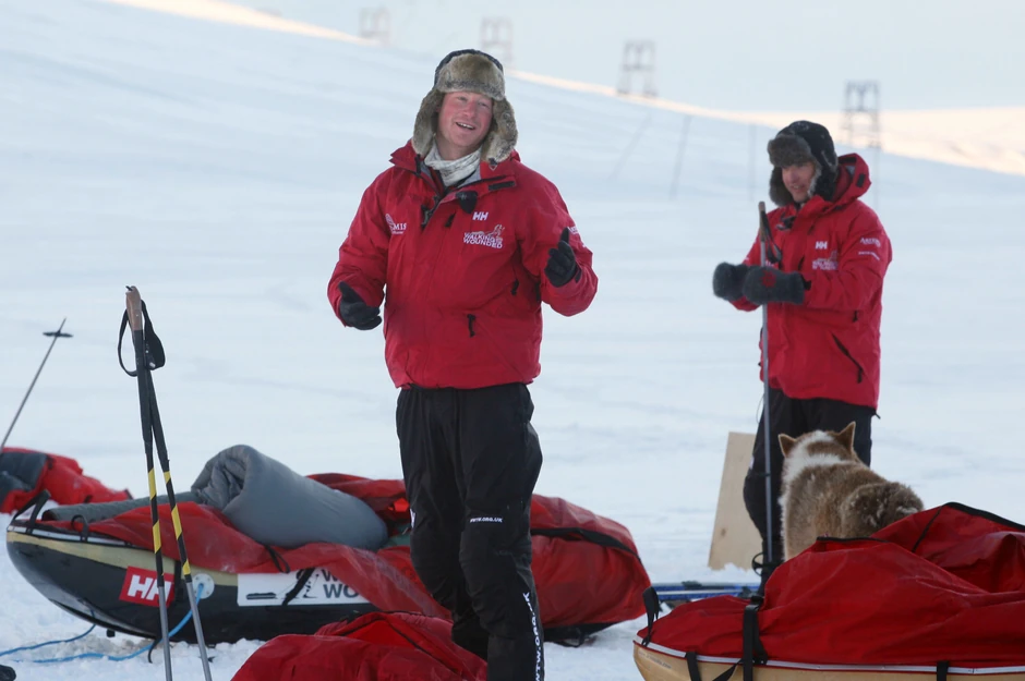 Solhejm s princom Harijem tokom ekspedicije 2013.