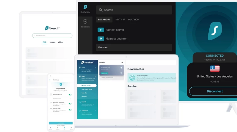 Surfshark VPN – wiele systemów zabezpieczających zastosowanych naraz
