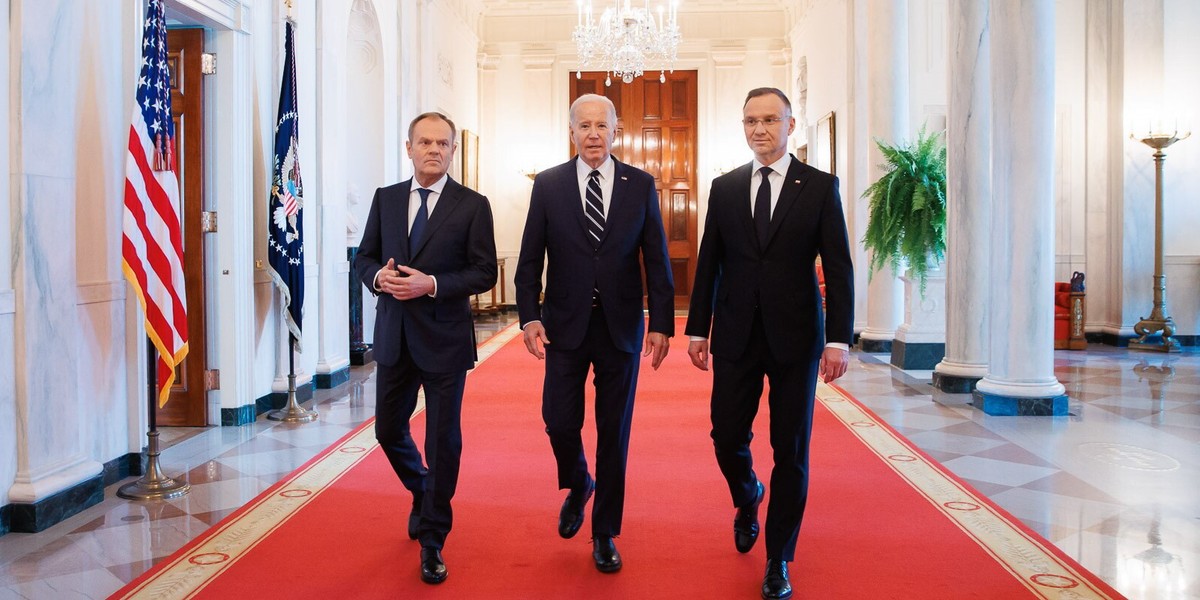 Andrzej Duda, Joe Biden i Donald Tusk w Białym Domu