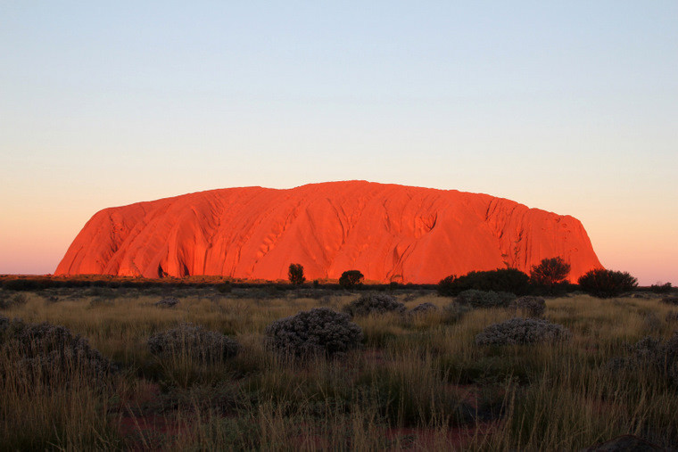 Ayers Rock (Uluru) o zachodzie słońca, Park Narodowy Uluru-Kata Tjuta