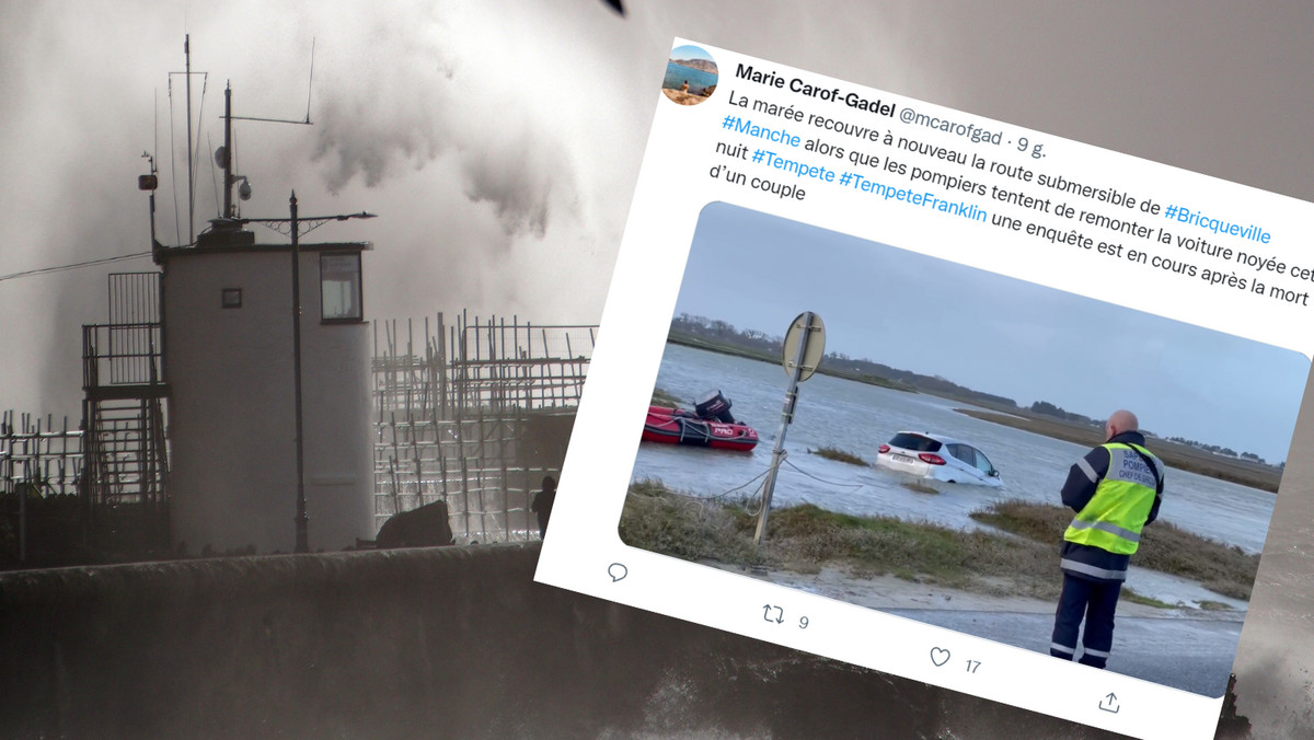 Orkan Franklin zmiótł auto do kanału La Manche. Nie żyje małżeństwo