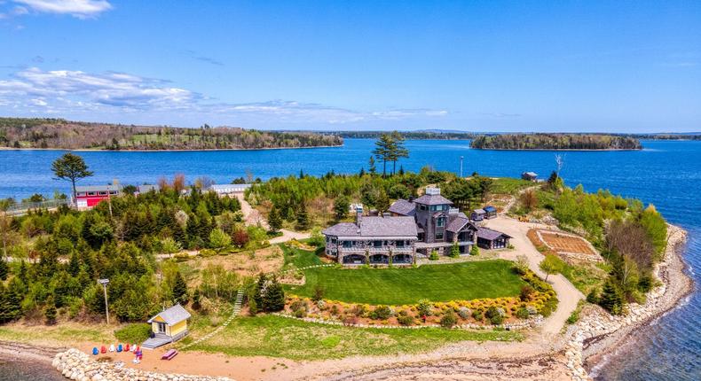 An aerial view of Strum Island in Canada, on the market for about $7.3 million.Mike Rogers