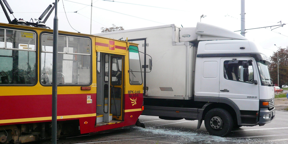 Wypadek z tramwajem w Łodzi