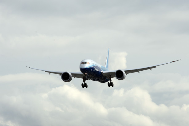 Najnowocześniejszy samolot świata Boeing 787 Dreamliner w powietrzu. fot. Chris Ratcliffe/Bloomberg