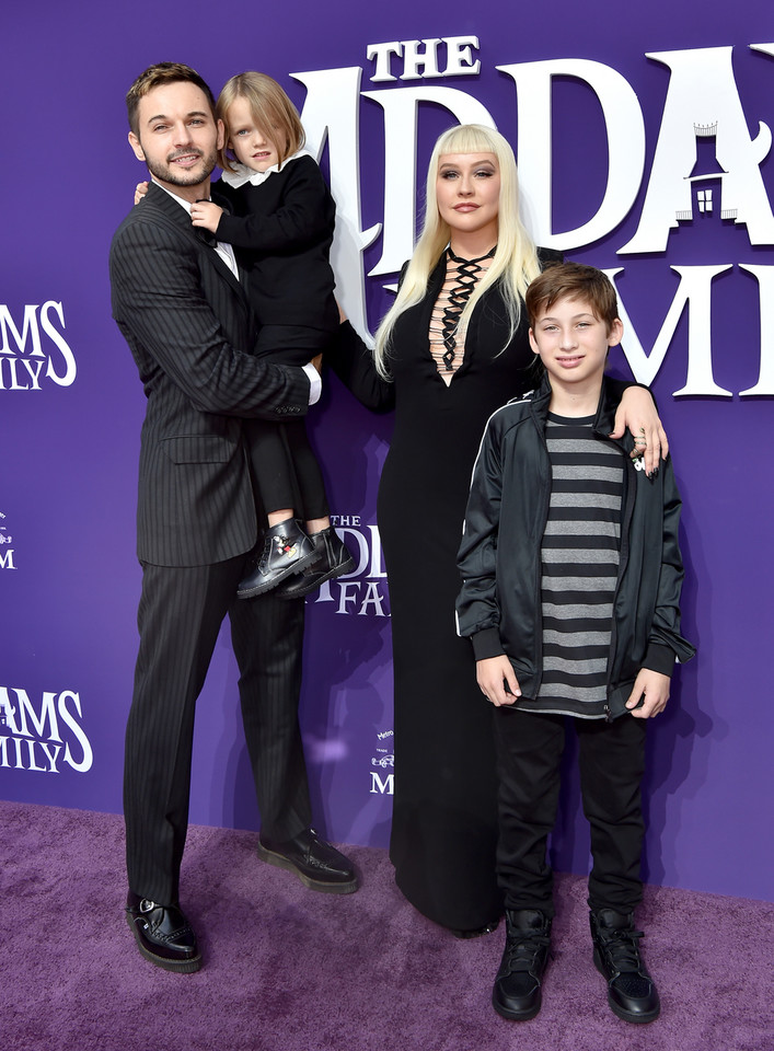 Christina Aguilera na premierze filmu "Rodzina Addamsów"