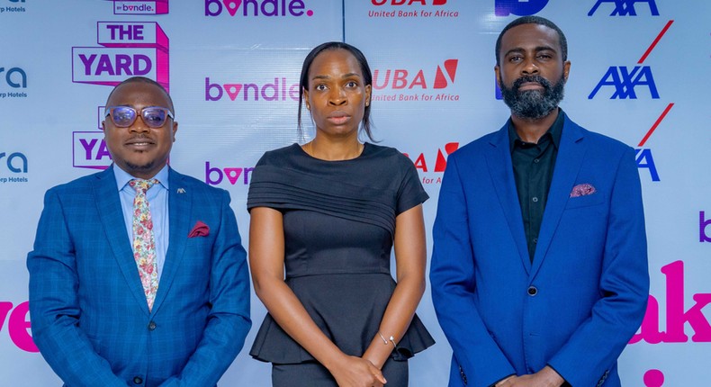 L-R Head of Marketing AXA Mansard, Olusesan Ogunyooye; Managing Director Bvndle, Kemi Balogun; and Head of Strategic Partnerships Bvndle, Oluseye Soyode-Johnson at the launch of Bvndle in Lagos Yesterday