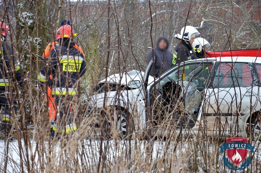 Samochód uderzył w drzewo. Wypadek pod Łowiczem