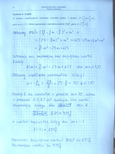 Matura z matematyki - poziom rozszerzony. Odpowiedzi