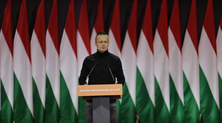 Szijjártó Péternek tegnap a Fidesz kongresszusán, ma a Puskás Arénában volt jelenése / Fotó: Zsolnai Péter
