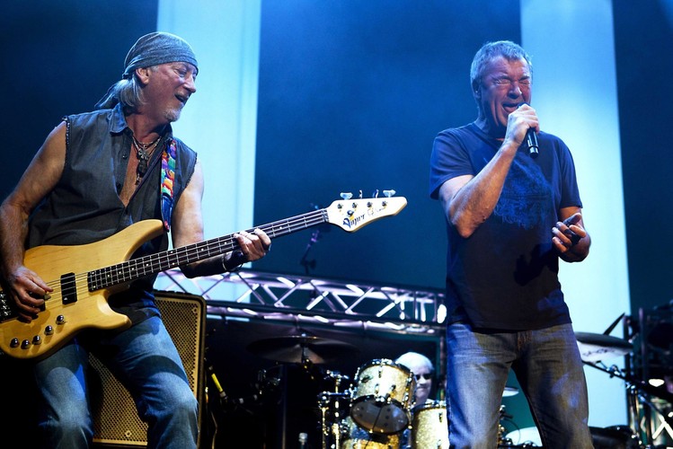 Roger Clover i Ian Gillan podczas koncertu w Amsterdamie