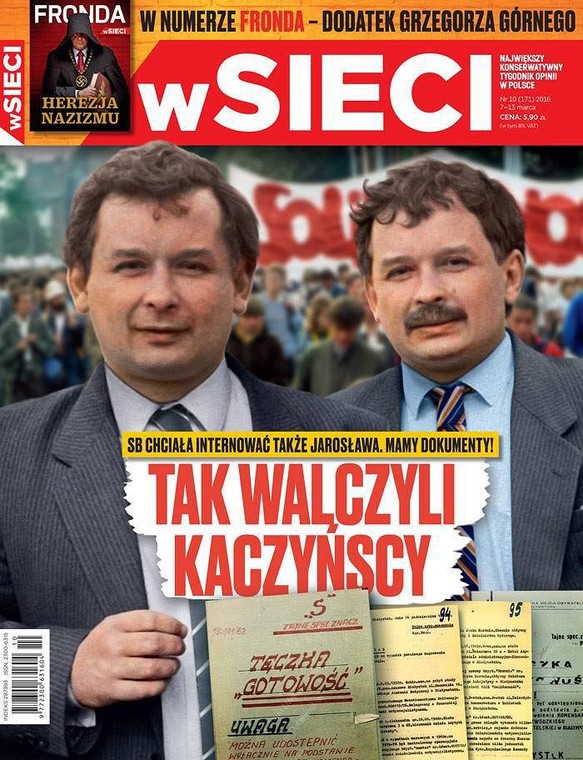 Okładka jednego z wydań kierowanego przez braci Karnowskich tygodnika "Sieci".