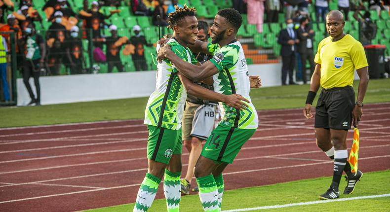 Nigeria celebrating 3-1 win against Sudan