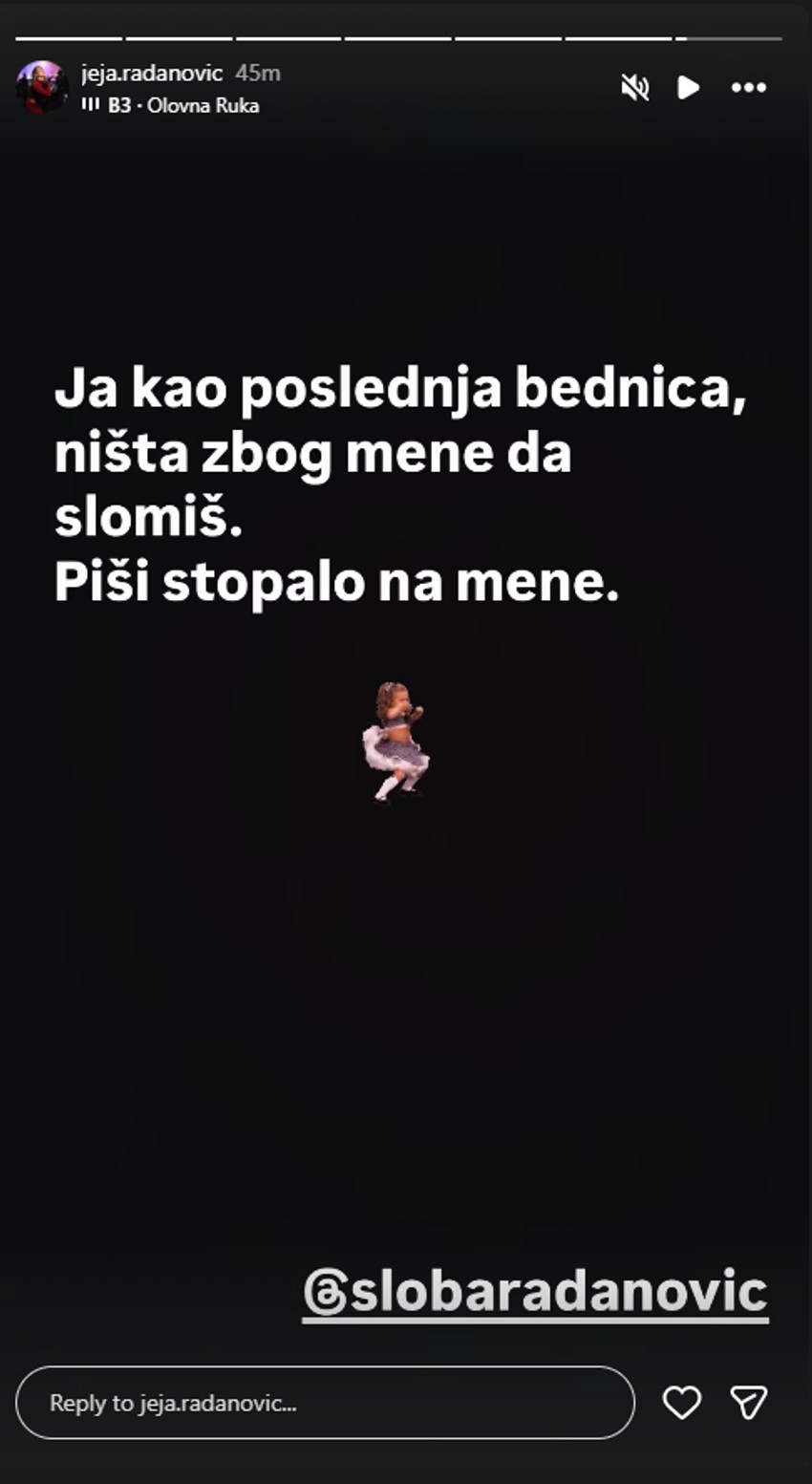 Jelena Radanović, objava