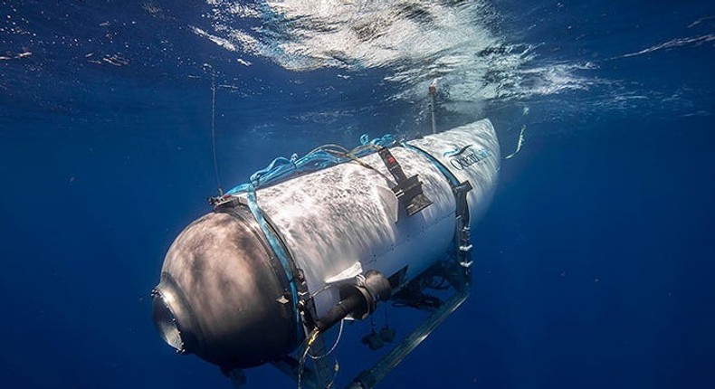 The Titan submersible in water.OceanGate