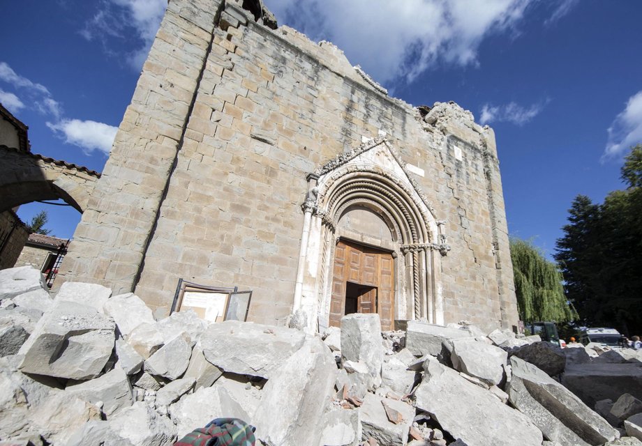 Kościoł Sant'Agostino w Amatrice obecnie